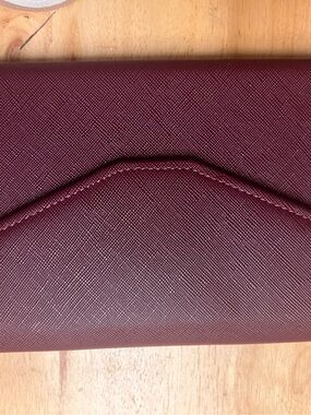 Textured Envelope Wallet in Deep Wine